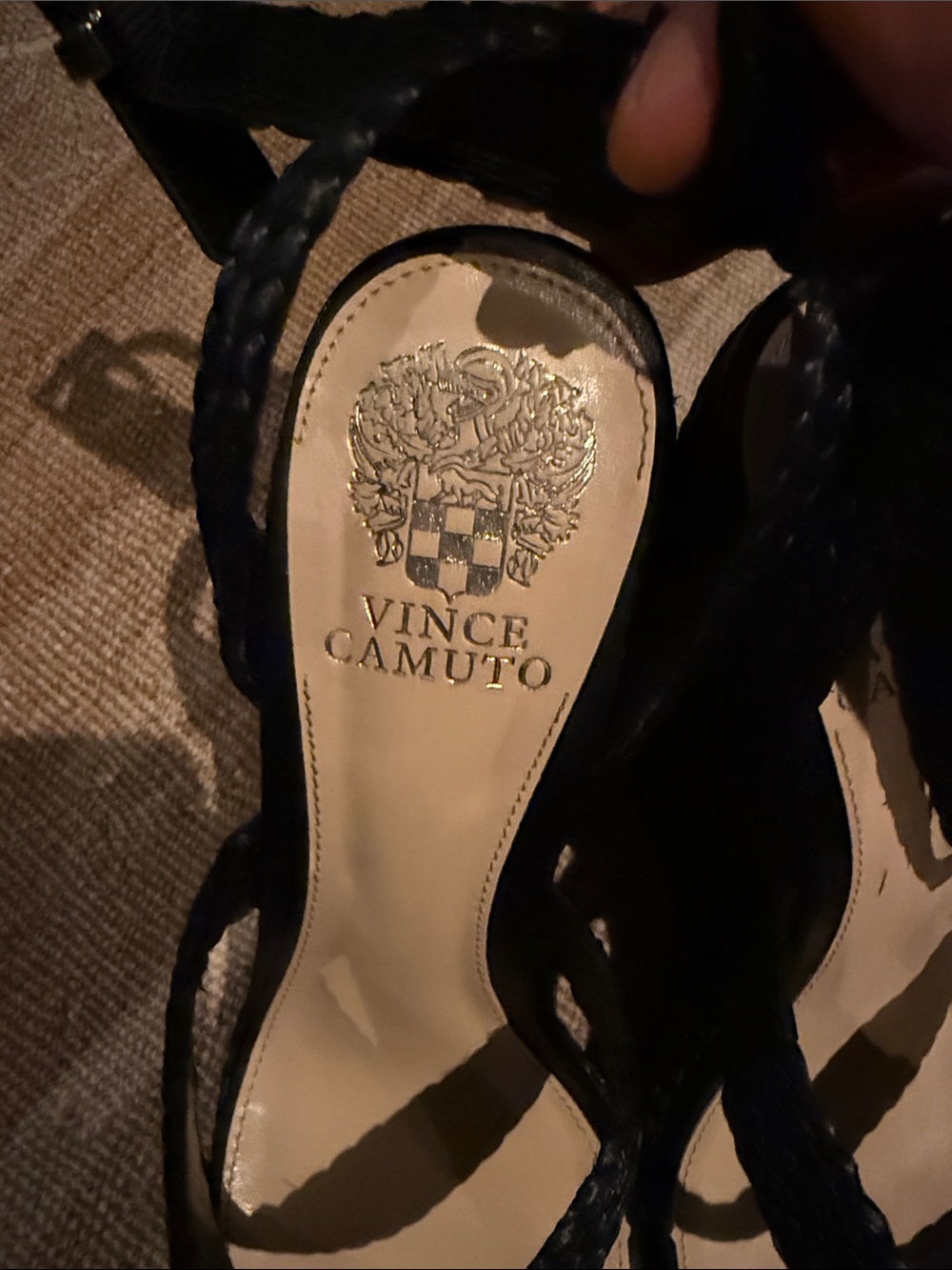 Vince Camuto Black Woven Wedge Size 9.5 - Picture 2 of 4